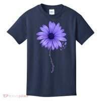 Esophageal Cancer Awareness Sunflower Periwinkle ribbon Kids T-Shirt thumb 0