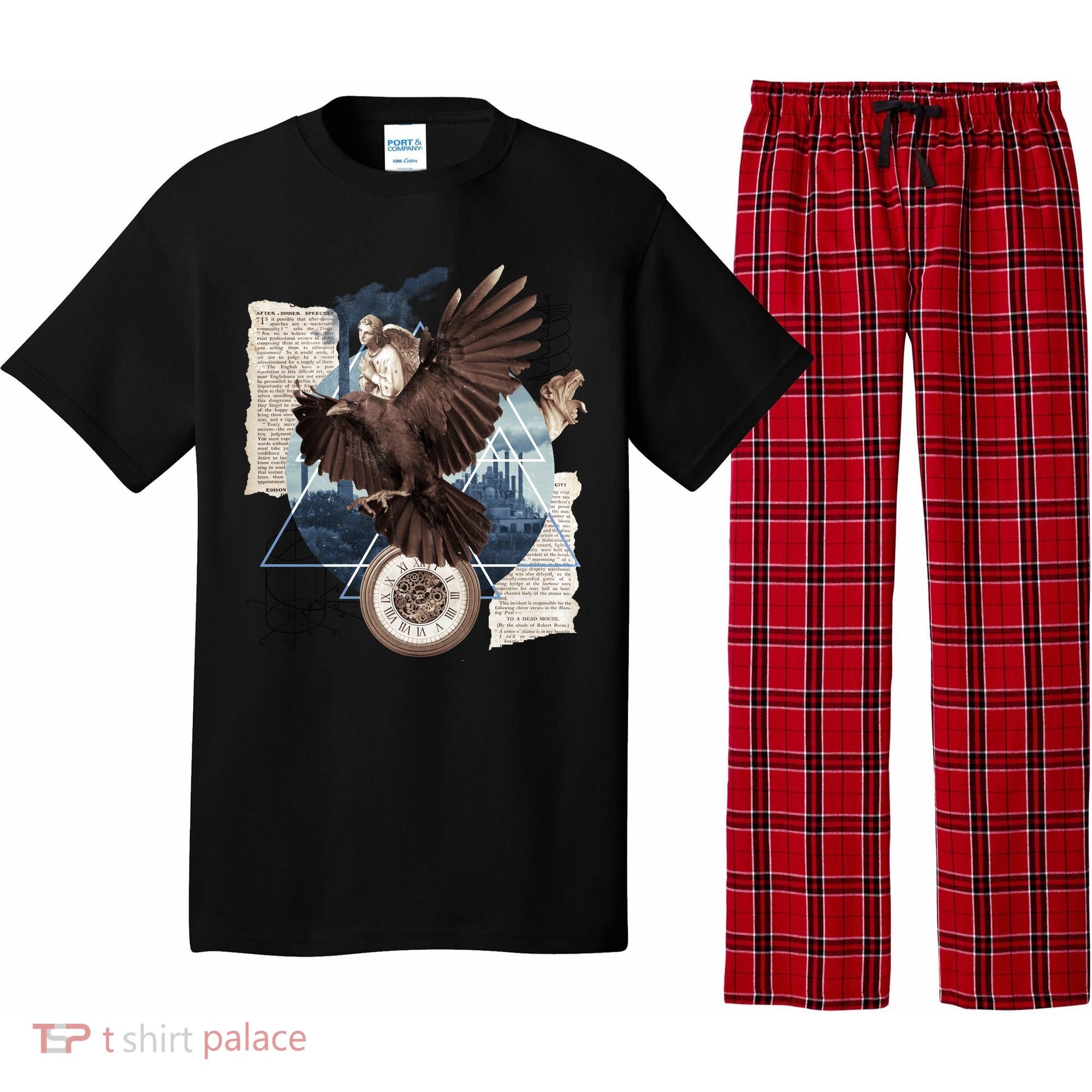 Eagle Collage Ancient Artifact Piece Pajama Set