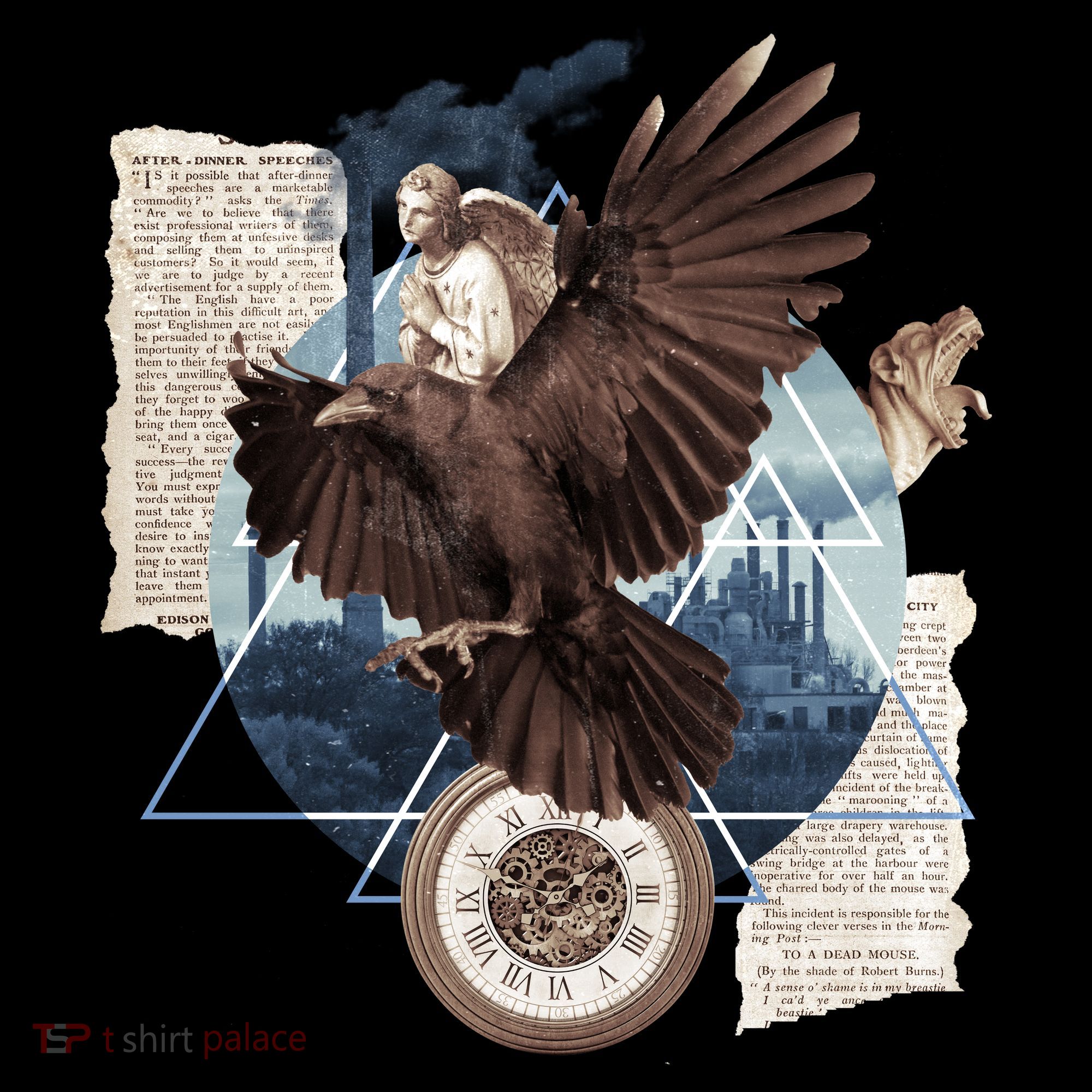 Eagle Collage Ancient Artifact Piece Polo