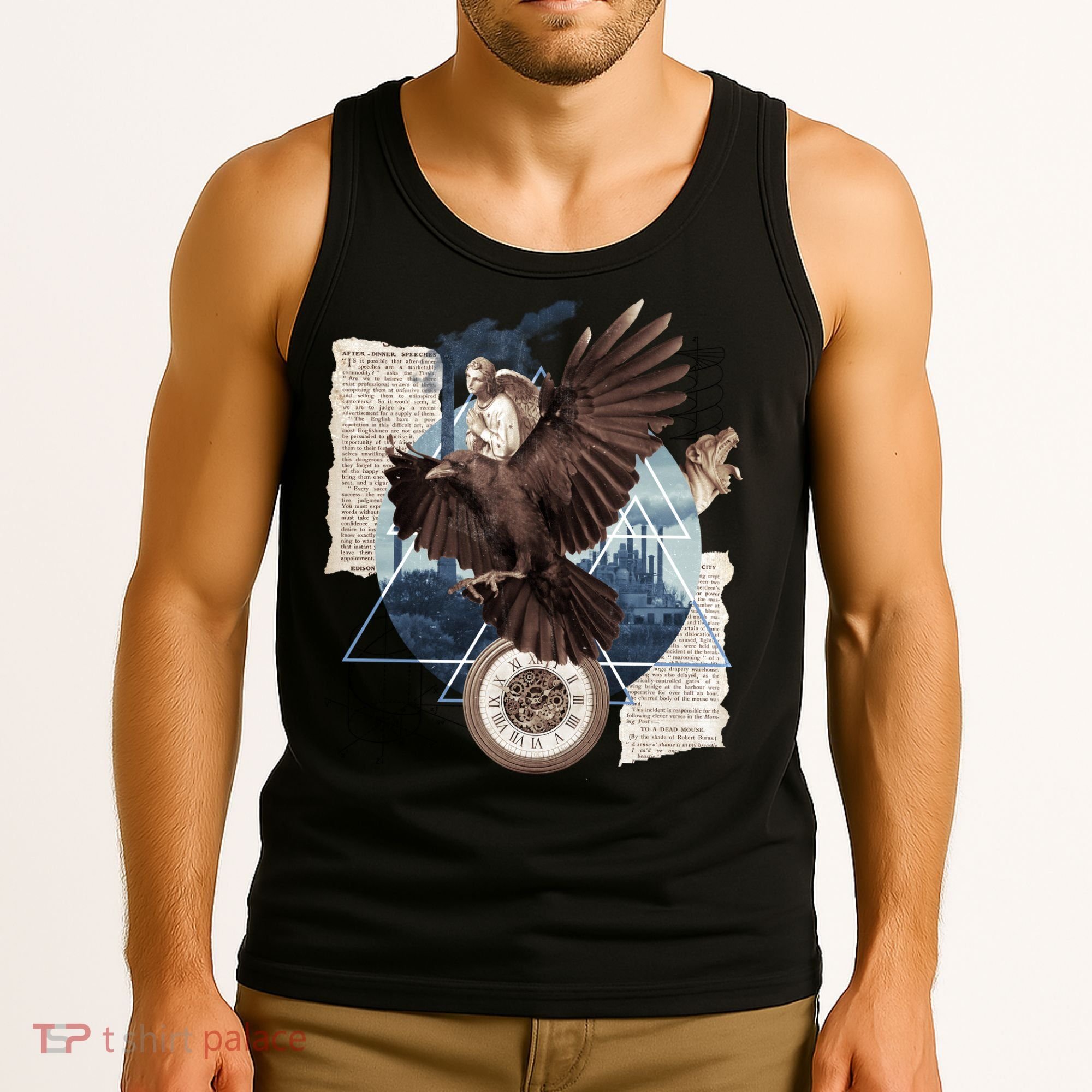 Eagle Collage Ancient Artifact Piece Tank Top