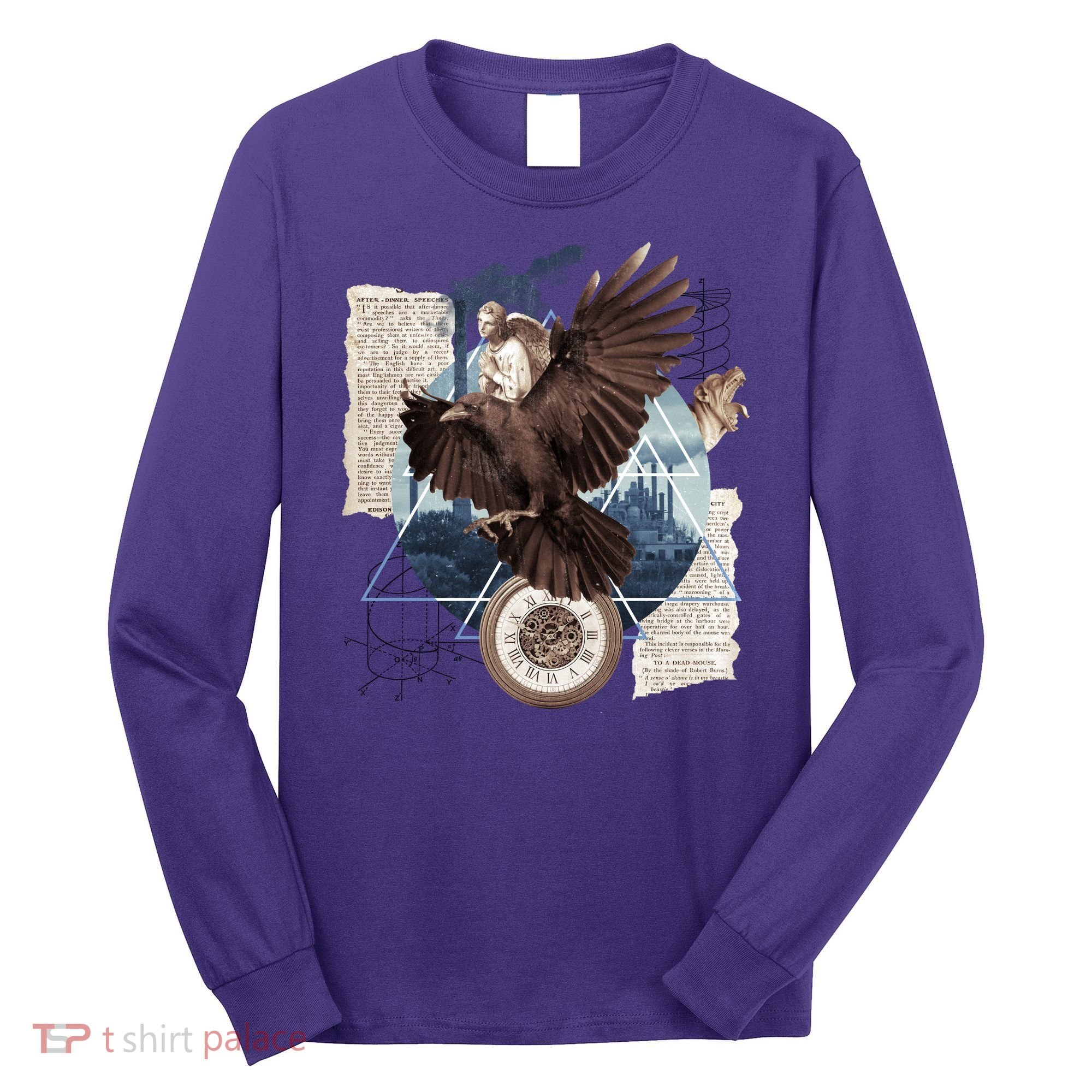 Eagle Collage Ancient Artifact Piece Long Sleeve Shirt