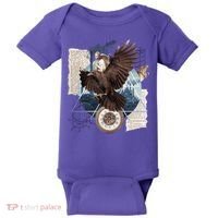 Eagle Collage Ancient Artifact Piece Baby Bodysuit thumb 0