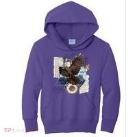 Eagle Collage Ancient Artifact Piece Kids Hoodie thumb 0