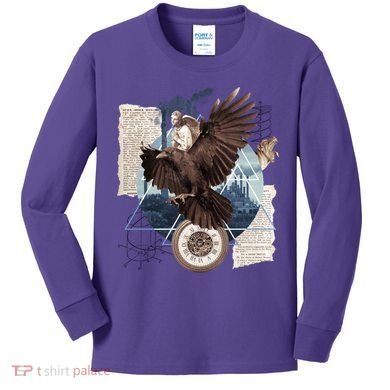 Eagle Collage Ancient Artifact Piece Kids Long Sleeve Shirt