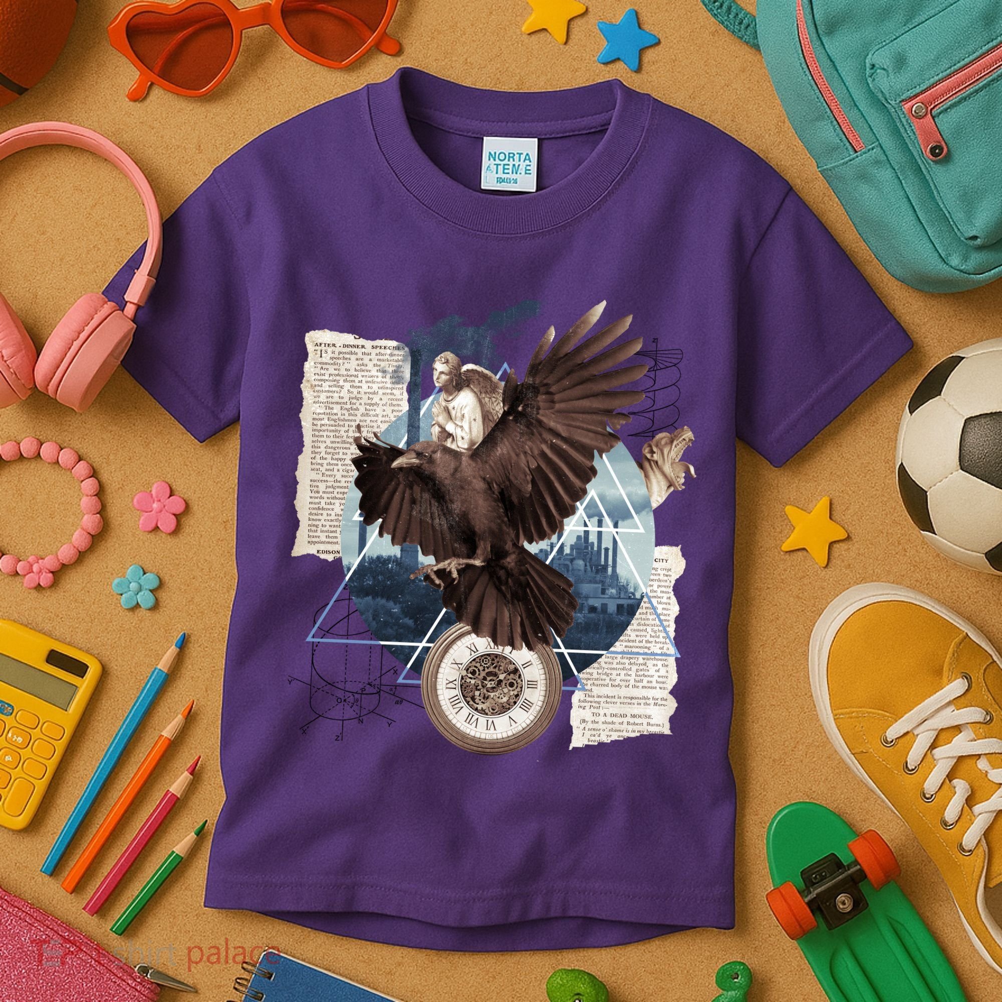Eagle Collage Ancient Artifact Piece Kids T-Shirt