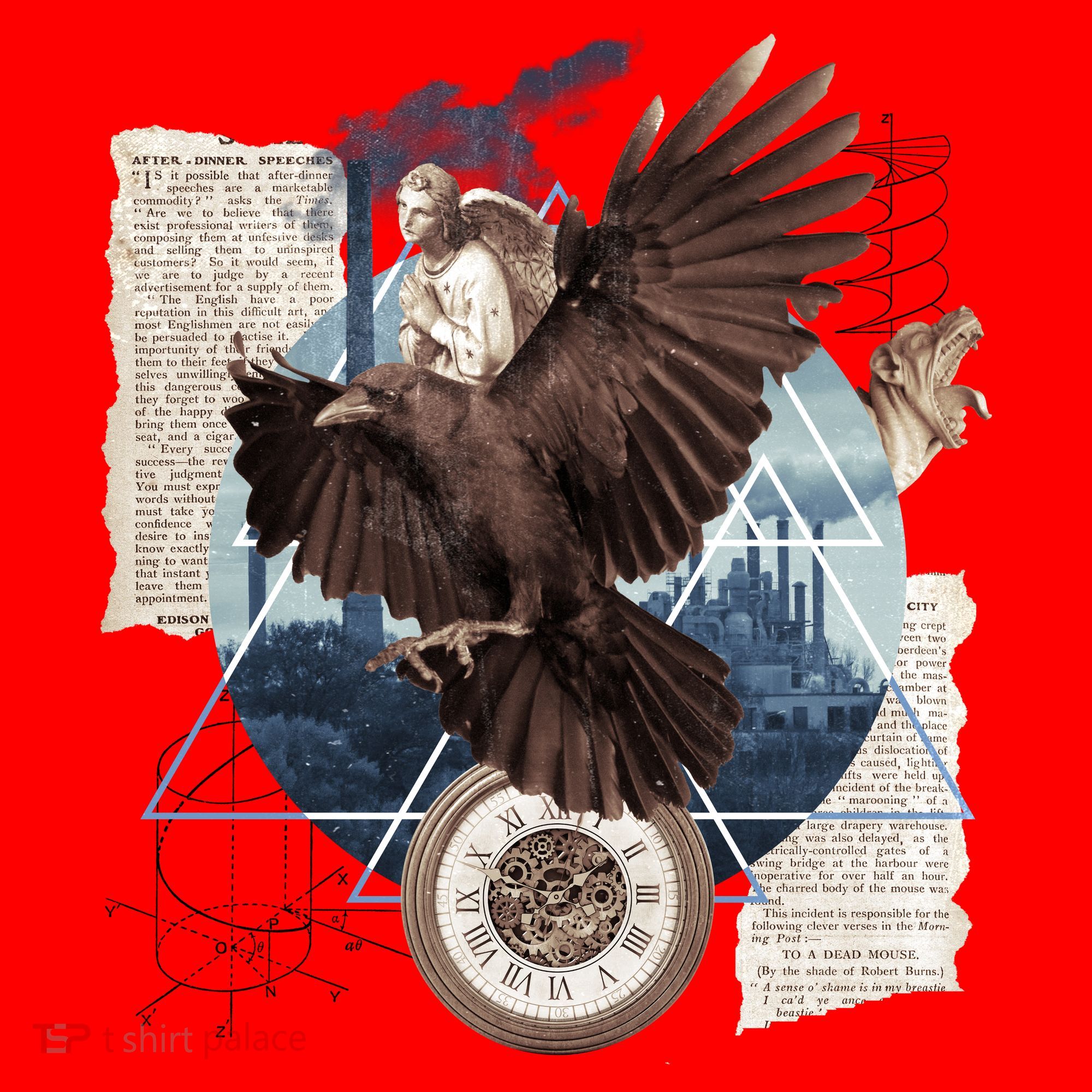 Eagle Collage Ancient Artifact Piece Santa Hat