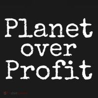 Earth Conservation Anti Capitalism Quote Planet Over Profit Gift Women's Hoodie thumb 2
