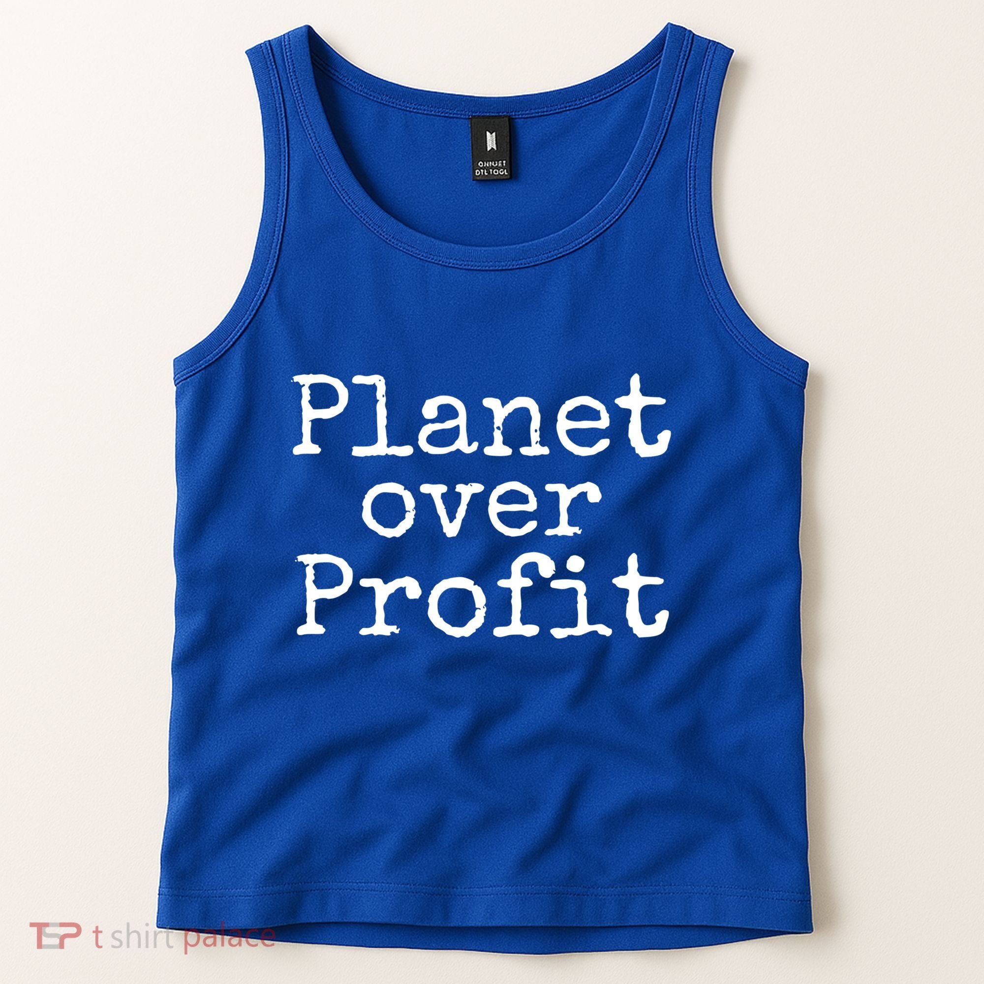 Earth Conservation Anti Capitalism Quote Planet Over Profit Gift Tank Top