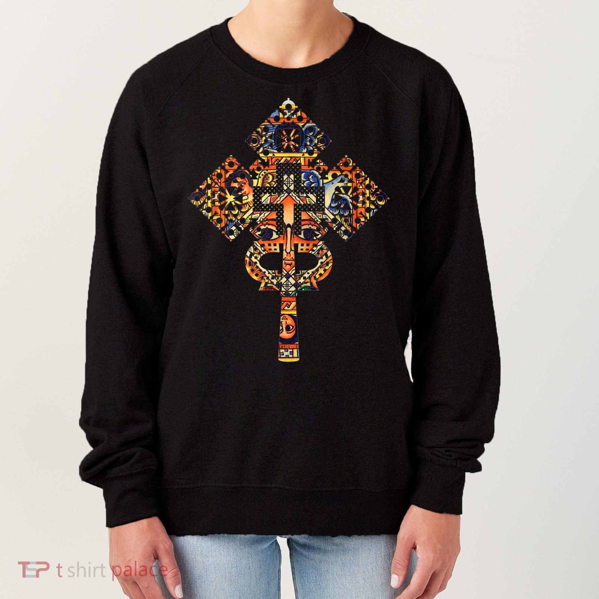 Ethiopian Christian Art Christ In Glory Ethiopian Cross Women's Sweatshirt
