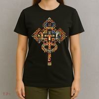 Ethiopian Christian Art Christ In Glory Ethiopian Cross T-Shirt thumb 4