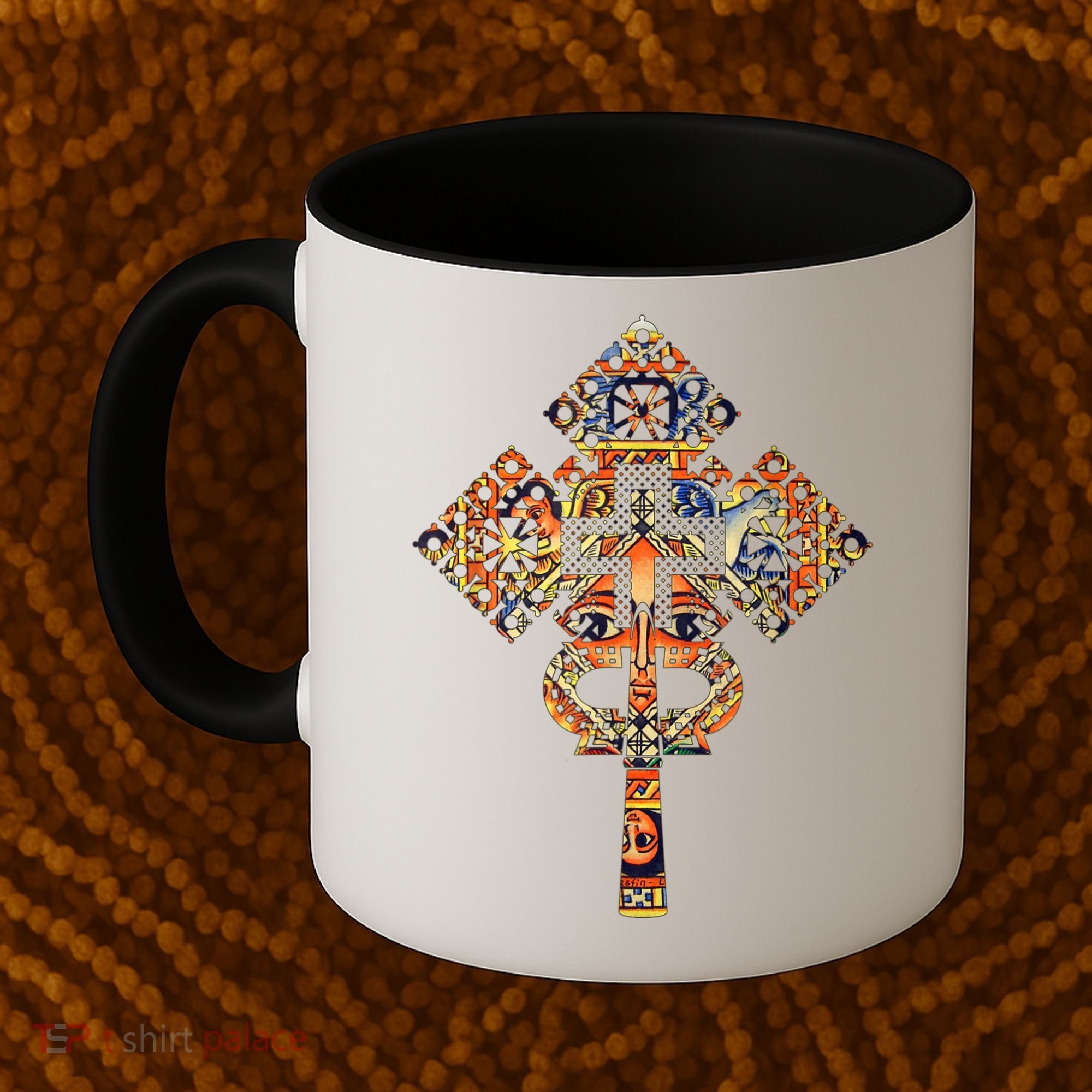 Ethiopian Christian Art Christ In Glory Ethiopian Cross Coffee Mug