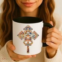 Ethiopian Christian Art Christ In Glory Ethiopian Cross Coffee Mug thumb 3