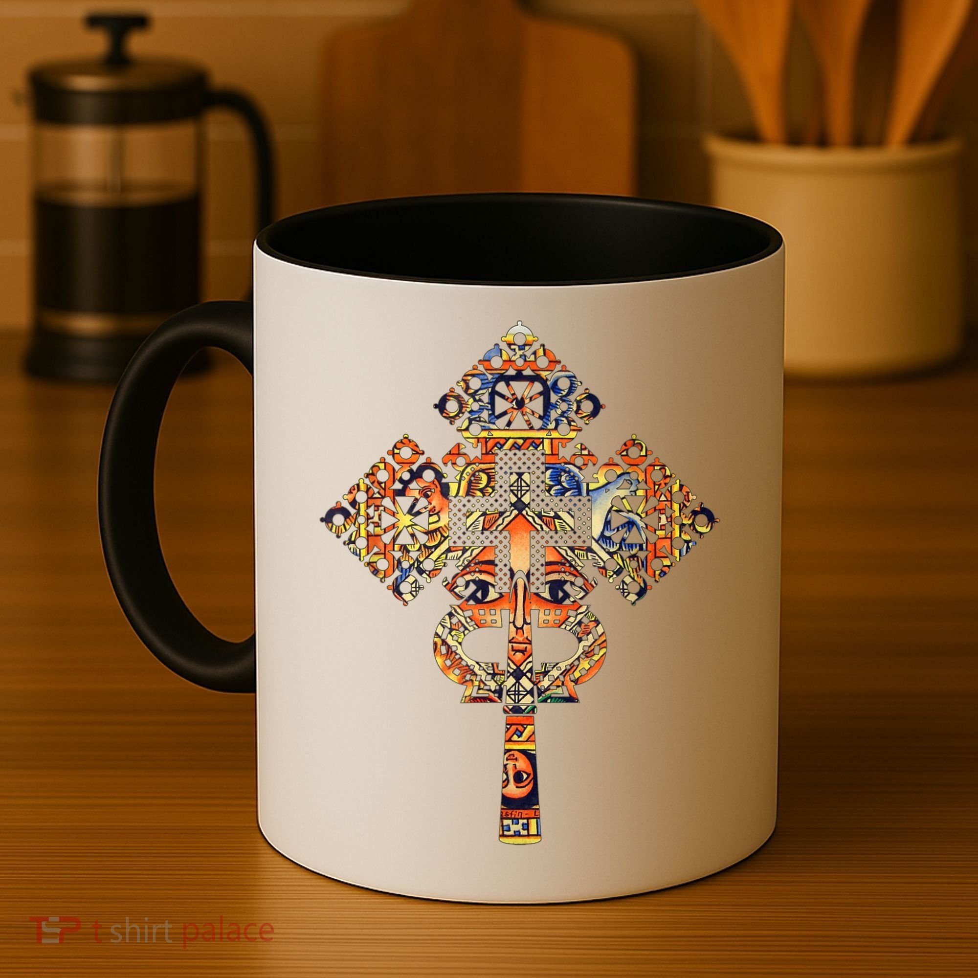 Ethiopian Christian Art Christ In Glory Ethiopian Cross Coffee Mug