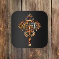 Ethiopian Christian Art Christ In Glory Ethiopian Cross Coaster thumb 0