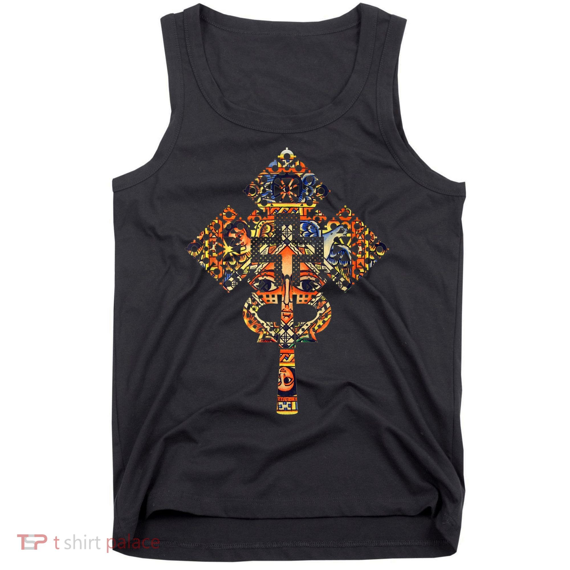 Ethiopian Christian Art Christ In Glory Ethiopian Cross Tank Top
