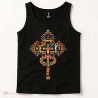 Ethiopian Christian Art Christ In Glory Ethiopian Cross Tank Top thumb 2