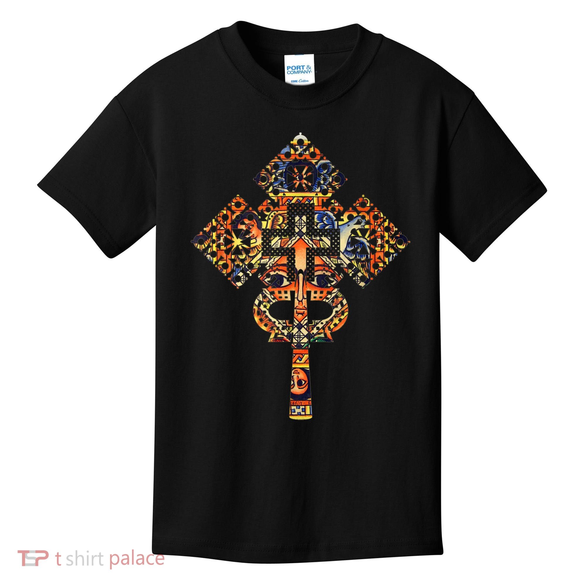 Ethiopian Christian Art Christ In Glory Ethiopian Cross Kids T-Shirt