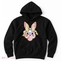 Easter Cute Bunny Leopard Rabbit Hoodie thumb 0