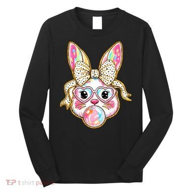 Easter Cute Bunny Leopard Rabbit Long Sleeve Shirt