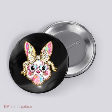 Easter Cute Bunny Leopard Rabbit Button