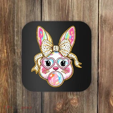 Easter Cute Bunny Leopard Rabbit Coaster