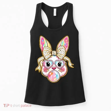Easter Cute Bunny Leopard Rabbit Women's Tank Top