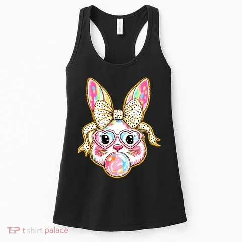 Easter Cute Bunny Leopard Rabbit Women's Tank Top in the selected color