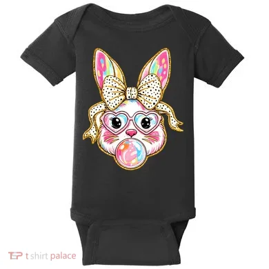 Easter Cute Bunny Leopard Rabbit Baby Bodysuit