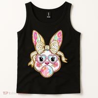 Easter Cute Bunny Leopard Rabbit Tank Top thumb 2