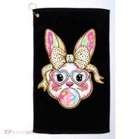 Easter Cute Bunny Leopard Rabbit Golf Towel thumb 0