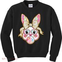 Easter Cute Bunny Leopard Rabbit Kids Sweatshirt thumb 0