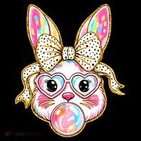 Easter Cute Bunny Leopard Rabbit Kids Sweatshirt thumb 2