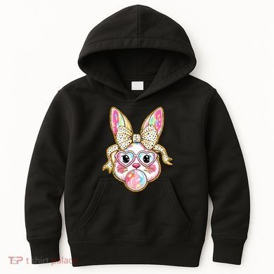 Easter Cute Bunny Leopard Rabbit Kids Hoodie