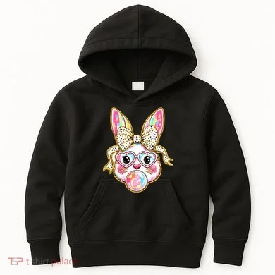 Easter Cute Bunny Leopard Rabbit Kids Hoodie