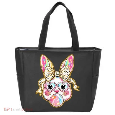 Easter Cute Bunny Leopard Rabbit Tote Bag