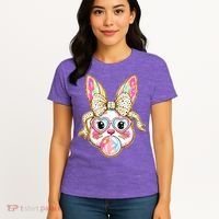 Easter Cute Bunny Leopard Rabbit Women's T-Shirt thumb 4