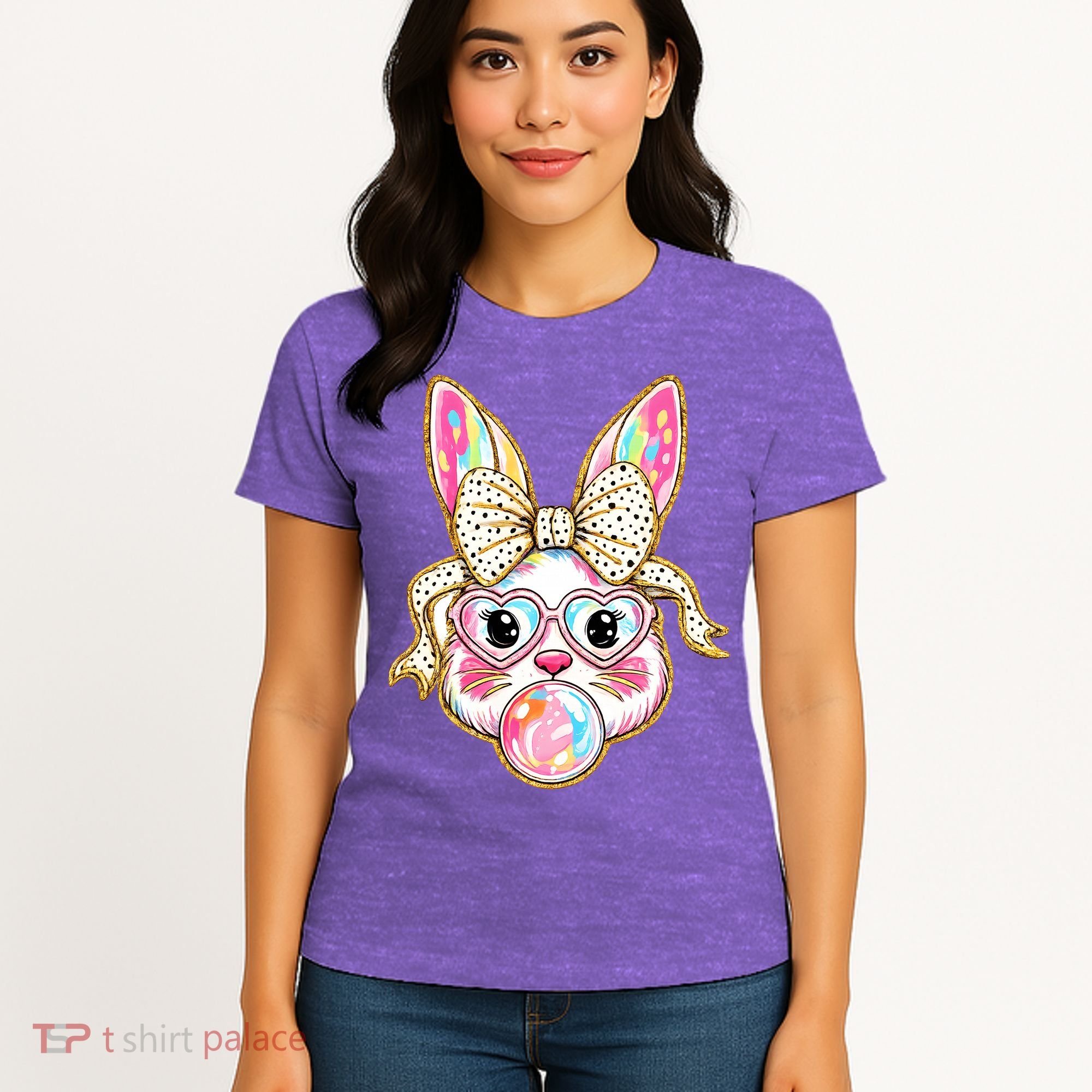 Easter Cute Bunny Leopard Rabbit Women's T-Shirt