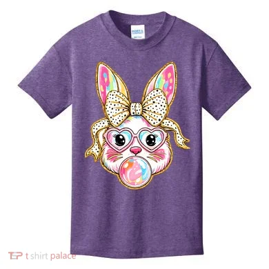 Easter Cute Bunny Leopard Rabbit Kids T-Shirt