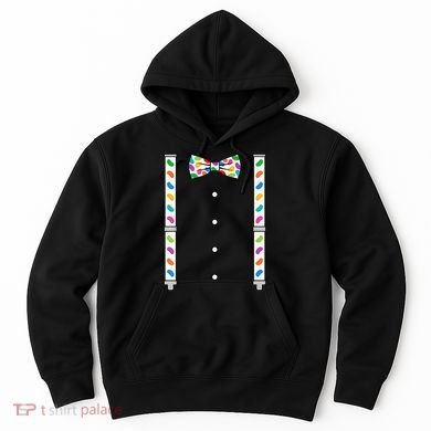 Easter Candy Bow Tie & Suspenders Hoodie