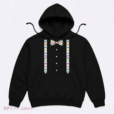 Easter Candy Bow Tie & Suspenders Hoodie