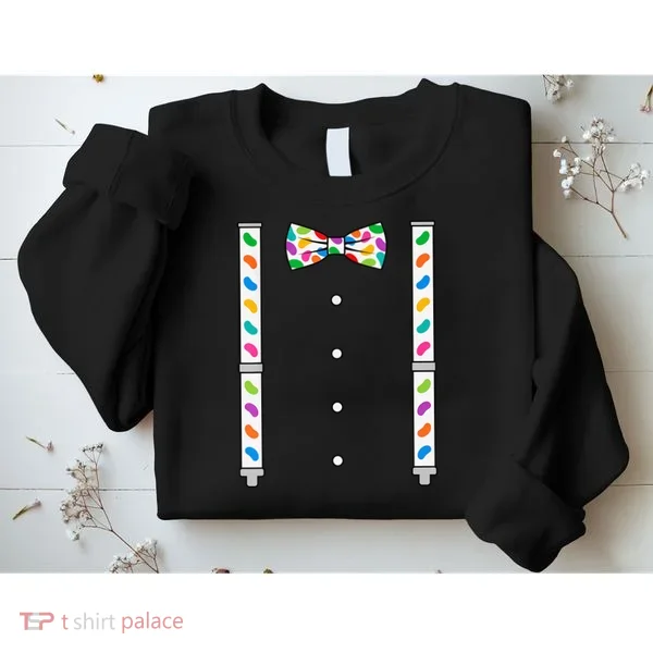 Easter Candy Bow Tie & Suspenders Sweatshirt