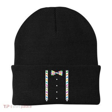 Easter Candy Bow Tie & Suspenders Beanie