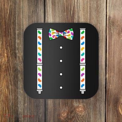 Easter Candy Bow Tie & Suspenders Coaster