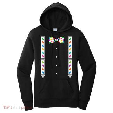 Easter Candy Bow Tie & Suspenders Women's Hoodie