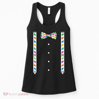 Easter Candy Bow Tie & Suspenders Women's Tank Top