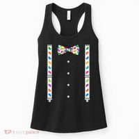 Easter Candy Bow Tie & Suspenders Women's Tank Top thumb 0