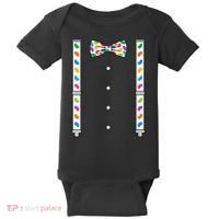 Easter Candy Bow Tie & Suspenders Baby Bodysuit thumb 0