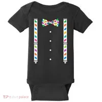 Easter Candy Bow Tie & Suspenders Baby Bodysuit thumb 0