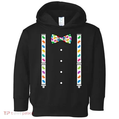 Easter Candy Bow Tie & Suspenders Toddler Hoodie
