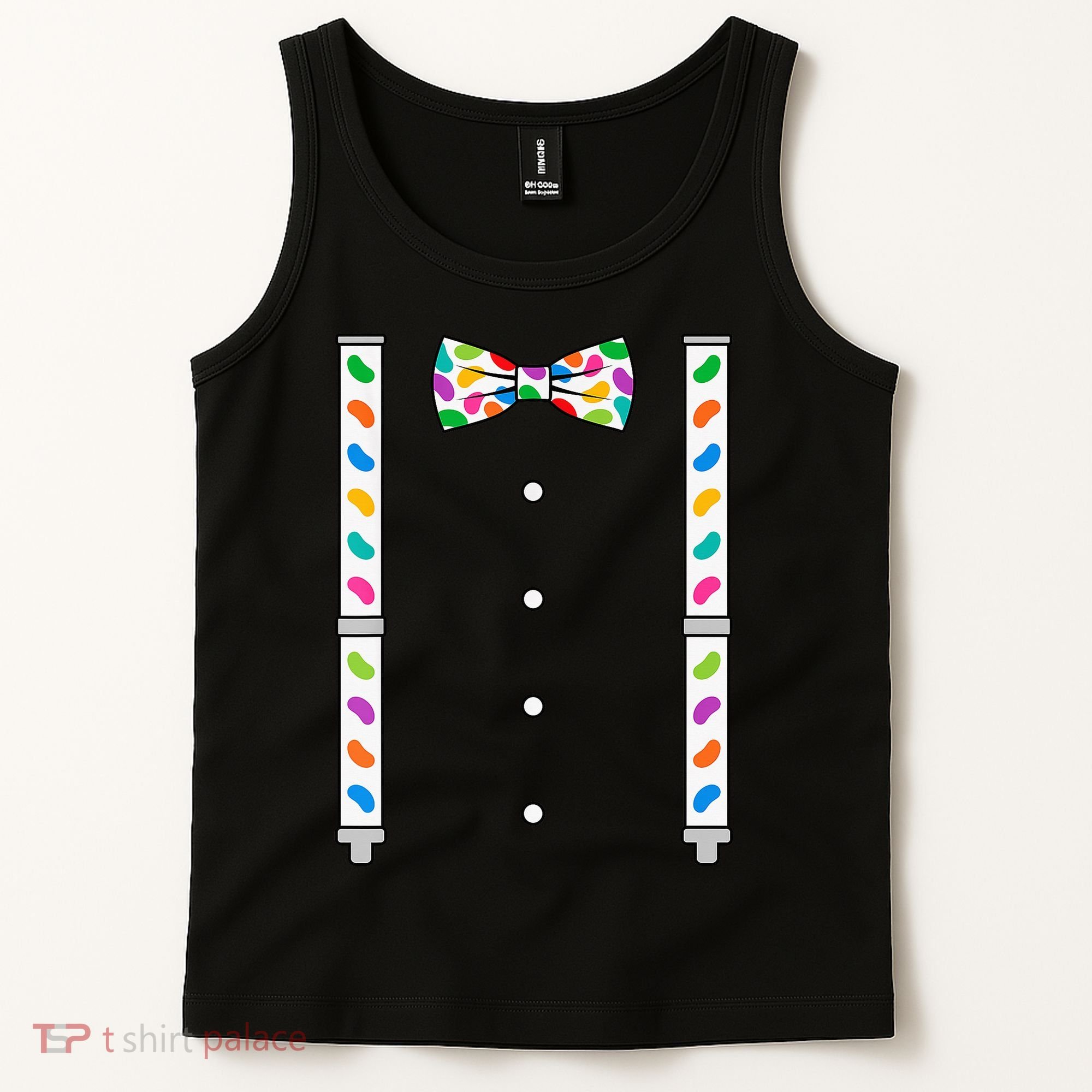 Easter Candy Bow Tie & Suspenders Tank Top